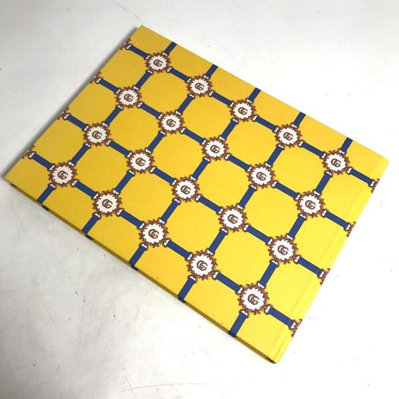 GUCCI picture Logo GG Sketchbook Note Stationery notebook paper yellow Unused - Picture 3 of 9